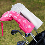 Peach PU leather BIRDIE Embroidery Driver Golf Head Cover