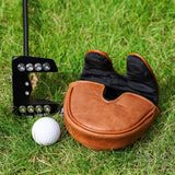 Brown Retro Mallet Putter Golf Head Covers