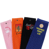 Cotton Jacquard Waffle Embroidered Golf Towel