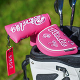 Peach PU leather BIRDIE Embroidery Driver Golf Head Cover