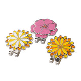 Peach Blossom Daisy Cap Clip with 25mm Golf Ball Marker