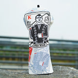 White PU King Driver Golf Head Cover