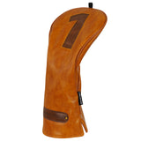 Brown Three Pieces Driver Golf Head Cover Set