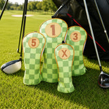 Green Checkered Driver Golf Headcover Set