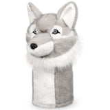 Grey Wolf Head Plush Animal Driver Golf Head Cover