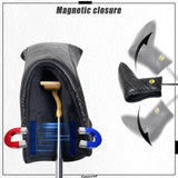 Premium Leather Balck Magnetic Golf Blade Putter Cover with Marker