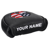 Custom Your Name US Flag Lucky Clover Mallet Putter Headcover