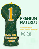 Green Diamond Pattern Embroidered Driver Golf Head Cover