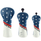 Custom Red Blue Stars Stripes Golf Wood Headcovers