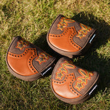 Brown Hollowed-out Putter Golf Head Cover