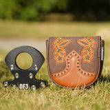 Brown Hollowed-out Putter Golf Head Cover