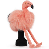 Orange-Pink Flamingo Plush Driver Cover with Socks