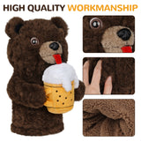 Brown Beer Bear Driver Golf Headcover