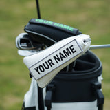 White Large Litchi Pattern Blade Putter Golf Headcover