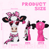 Miss White Plush Cow Driver Golf Headcover