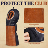 Brown Retro Driver Golf Headcover Set