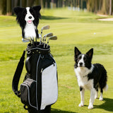 Black and White Collie Animal Golf Head Cover