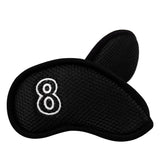 10 pcs/Set Black Meshy Golf Iron Headcovers