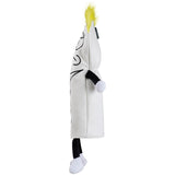 White Melancholy Boy Embroidered Wooden Head Cover Sets with Iron Seat