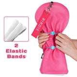 Peach PU leather BIRDIE Embroidery Driver Golf Head Cover