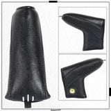 Premium Leather Balck Magnetic Golf Blade Putter Cover with Marker