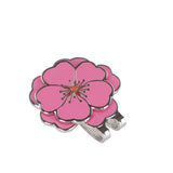 Peach Blossom Daisy Cap Clip with 25mm Golf Ball Marker