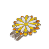 Peach Blossom Daisy Cap Clip with 25mm Golf Ball Marker