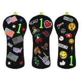 Hook-and-loop Embroidered Patches Driver Head Cover