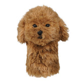 Realistic Brown Bichon Frise Plush Driver Cover（Ships in May）