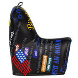 Black PU Golf Dad Head Cover Set