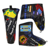 Black PU Golf Dad Head Cover Set