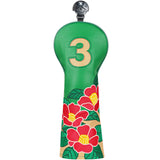 Green Flower Driver Golf Headcover