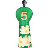 Green Flower Driver Golf Headcover