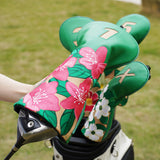 Green Flower Driver Golf Headcover