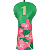 Green Flower Driver Golf Headcover
