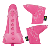 Pink Cowboy Boots Hollow Embroidered Golf Head Cover
