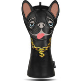 Craftsman Golf Black French Bulldog Driver Golf Head Covers