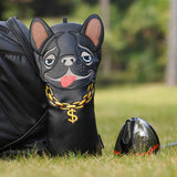 Craftsman Golf Black French Bulldog Driver Golf Head Covers