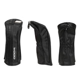 Black PU Texture Wood Golf Headcover Set