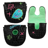 Crocodile Pattern Stitching Blue Bird Putter Golf Headcover