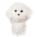 Realistic Bichon Frise Plush Driver Cover