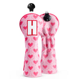 Pink Heart Driver Driver Golf Headcover Set