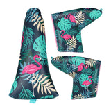 Tropical Plants Print Flamingo Putter Golf Headcover