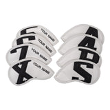 Custom Large No. Magnetic White Leather Iron Head Covers