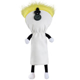 White Melancholy Boy Embroidered Wooden Head Cover Sets with Iron Seat