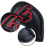 10pcs Red Numbers Black Leather Iron Covers with Magnetic Closure