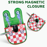 Red and White Plaid Pizza DF3 Mallet Putter Golf Headcover