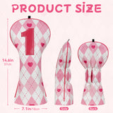 Diamond-Patterned Heart Driver Golf Headcover