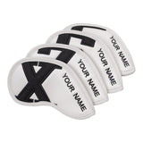Custom Large No. Magnetic White Leather Iron Head Covers