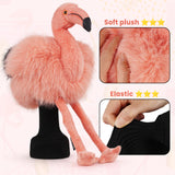 Orange Pink Flamingo Driver Golf Headcover with Feet